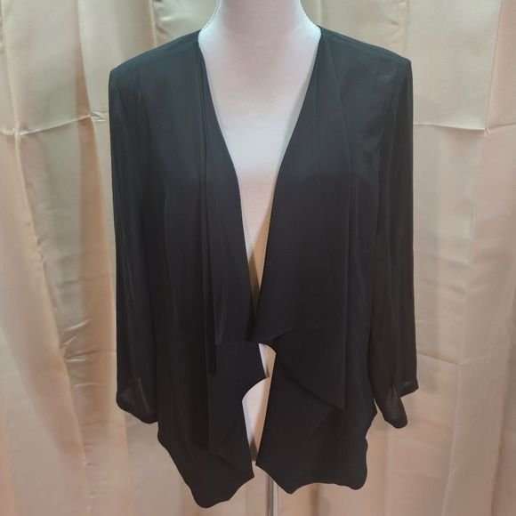 CALVIN KLEIN Black Flowy Open Front Dress Jacket Size XL - Picture 9 of 9